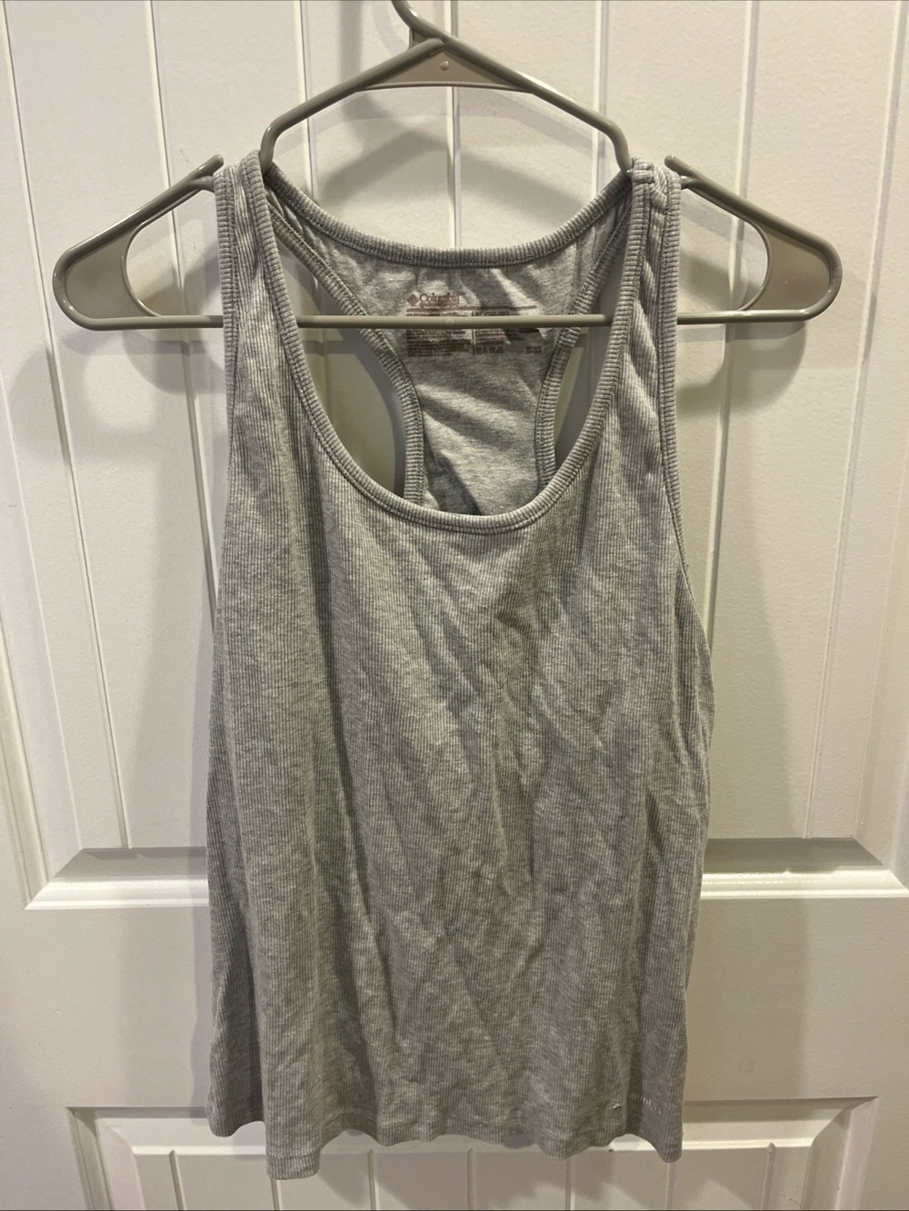 Columbia Light Gray Ribbed Racerback Tank Top